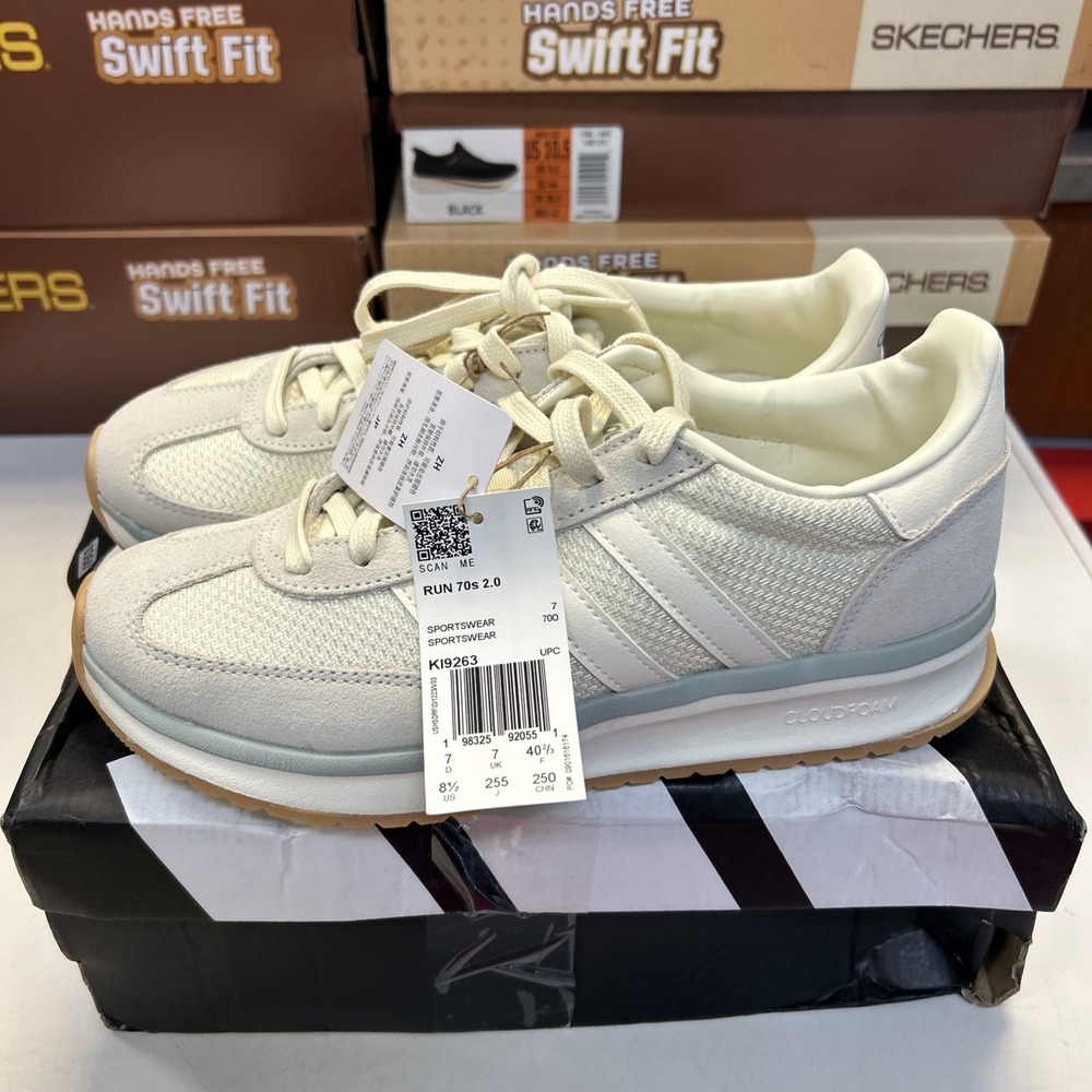 Adidas Run 70s 2.0 K19263 Women's Sneaker Yellow White Size 8.5 Cloudfoam
